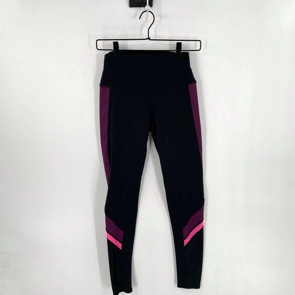Alo Yoga Black Juneberry Pink High Rise Mesh Full Length Elevate Leggings Size S - Picture 10 of 10